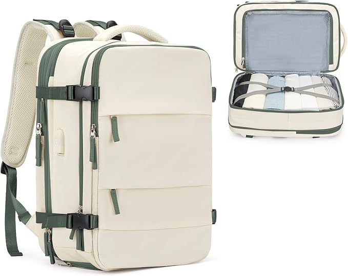 coofay Expandable Travel Backpack For Women Men Airline Approved Personal Item Backpack For Airlines Carry On Backpack Flight Approved Waterproof Backpack For Traveling On Airplane Travel Bag by coofay