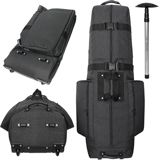 CaddyDaddy Constrictor Soft-Sided Golf Travel Bag Cover with Thick Dense Foam Padded Top 1 Year Full Travel Bag Replacement Coverage | Wheels & Lockable Zippers Case for Transporting Clubs on Airlines by CaddyDaddy