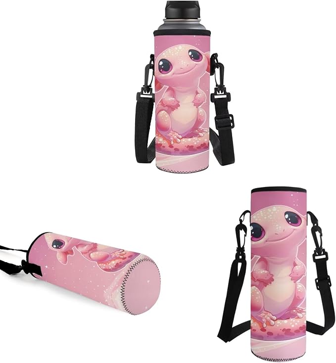 School Backpack with Lunch Bag for Boys Girls Pencil Bag Water Bottle Sling for School, Cute Axolotl School Bag Bookbag Rucksack Primary Middle Knapsack Set - Image 5