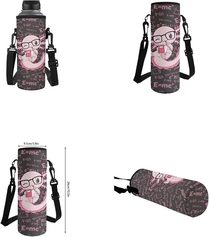Cute Axolotl Backpack for Girls Kids Backpack with Lunch Box Water Bottle Carrier with Strap and Big Pencil Case 4 PCS Set Bookbag with Front Pocket for School 17" Sturdy Elementary School Bag - Image 6