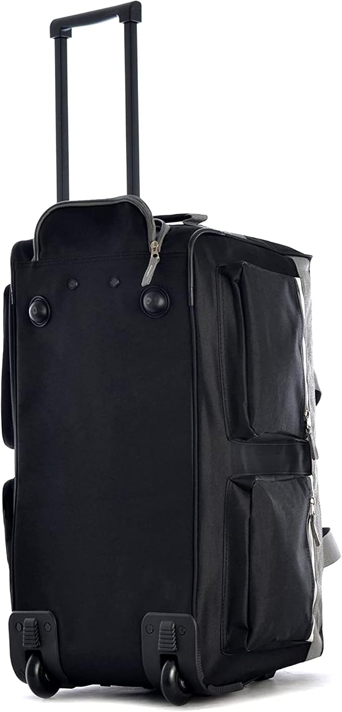 Olympia U.S.A. 29 inch Jumbo Size 8 Pockets Wheeled Rolling Duffel Bag Water Resistant Luggage Lightweight Travel Suitcase with Retractable Handle - Image 3
