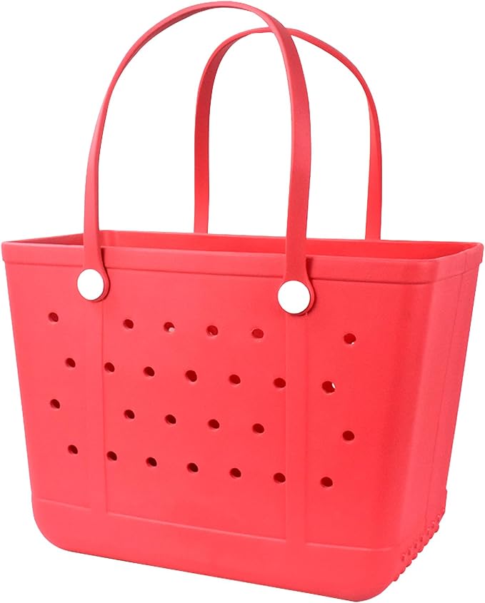 Rubber Beach Bag for Women, Waterproof Travel Tote Bags for Beach | Waterproof Sand-proof Tote Bags with Zipper Pocket, Durable Lightweigh Tote Bag for Outdoor - Image 8