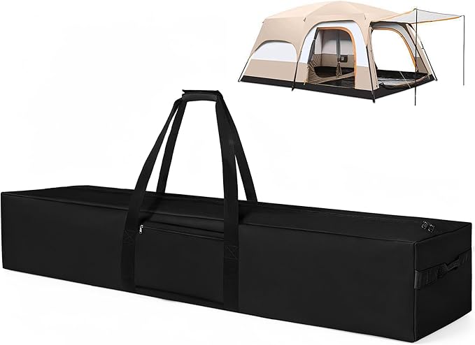 COOLBEBE 83" x 16" x 12" Extra Large Tent Storage Bag - 260L Heavy Duty Waterproof Duffle Bag for Tent Poles, Canopy, Hammock, Tripod, Fishing Gear, Sports Equipment & Outdoor Moving, Black by COOLBEBE