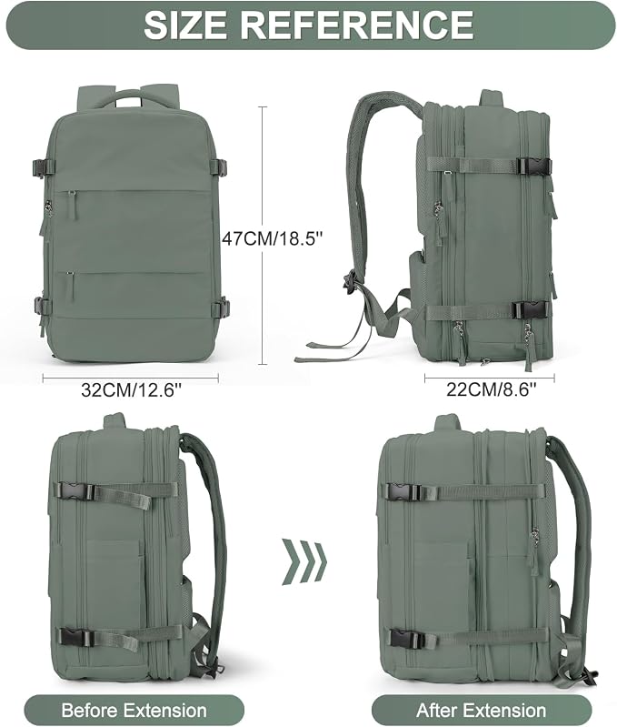 Extra Backpack For Traveling On Airplane Travel Backpack For Women Men Airline Approved Carry On Bags For Airplanes Gym Bag With Shoe Compartment Waterproof Laptop Backpack Camping Hiking Backpack - Image 2