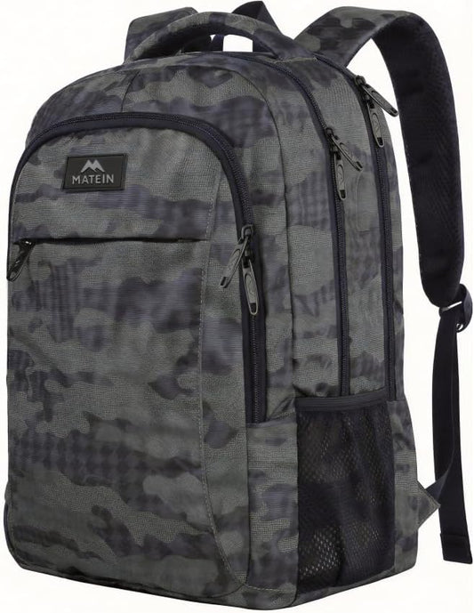 MATEIN Grey 17.3 Inch Laptop Backpack, Extra Large TSA Friendly Travel Bag | Carry On Flight Approved, Anti Theft Personal Item, Business Work College Bookbag, Sturdy Water Resistant, Gift for Men Women by MATEIN