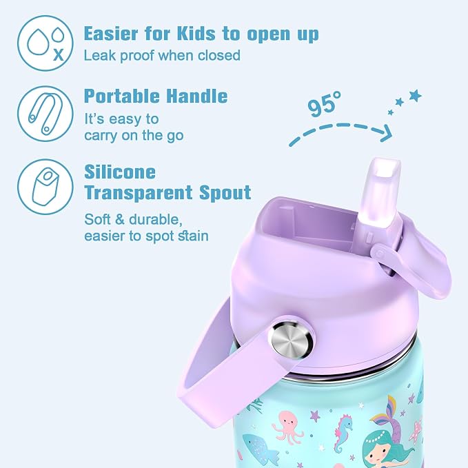 ACESAK Kids School Backpack for Girls, Mermaids Bookbag Backpack with 14OZ Water Bottle, Lunch Bag Set for GirlsTeens Middle Student, Girls Backpacks for School (Blue) - Image 6