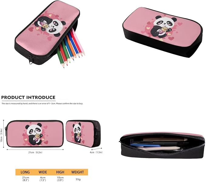 Cute Panda Backpacks for Teen Girls Middle School Lightweight School Messenger Bag for Teens Keep Warm Lunch Bag with Pencil Case and Water Cup Protector for Travel Picnic - Image 5