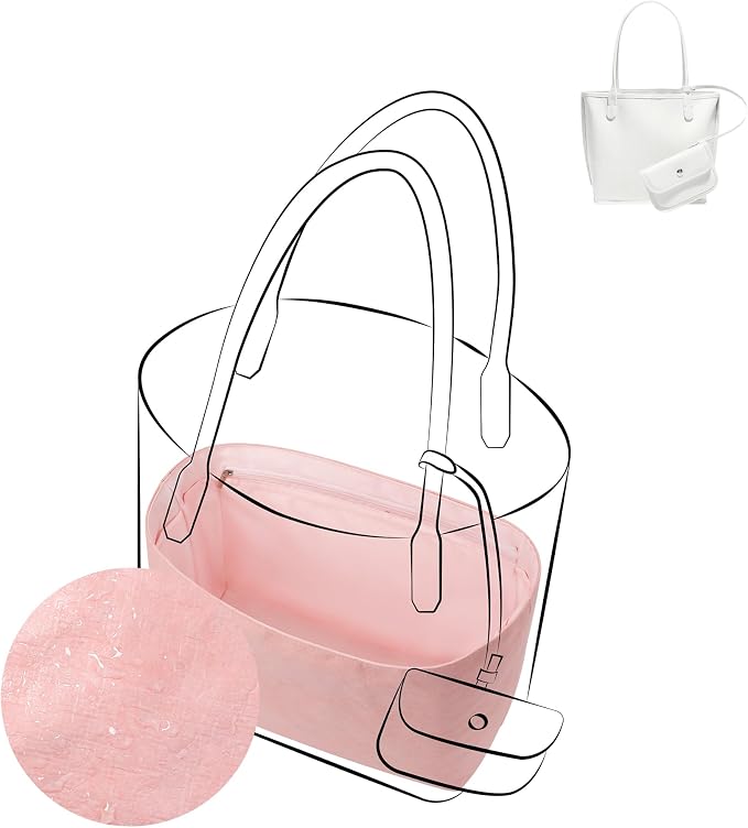DGAZ Lightweight Purse Organizer Insert for GYARD-Anjou/Artois/SaintLouis Bags,silk and DupontPaper handbag inner for Luxury Bag(Pink,AnjouMini) by DGAZ