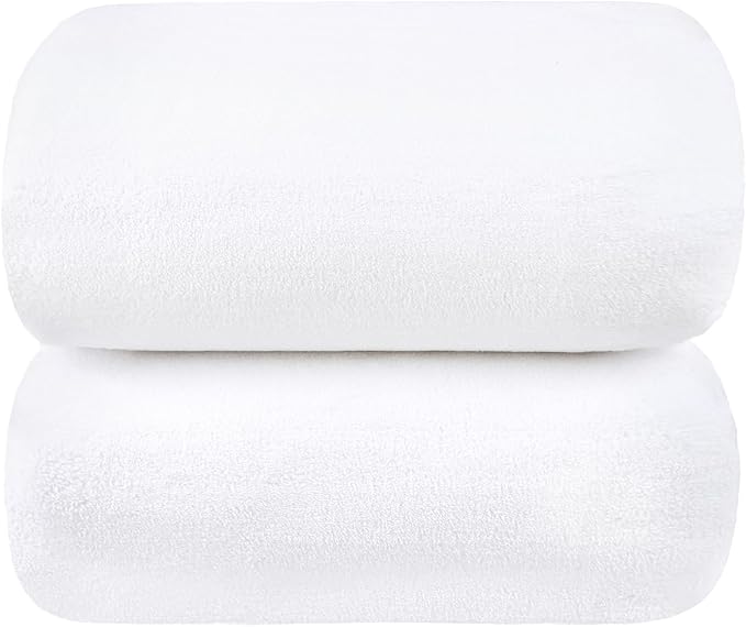 JML Microfiber Bath Towels, Bath Towel 2 Pack(35" x 70"), Oversized, Soft, Super Absorbent and Fast Drying, Multipurpose Use for Sports, Fitness, Yoga, Microfiber White - Image 6