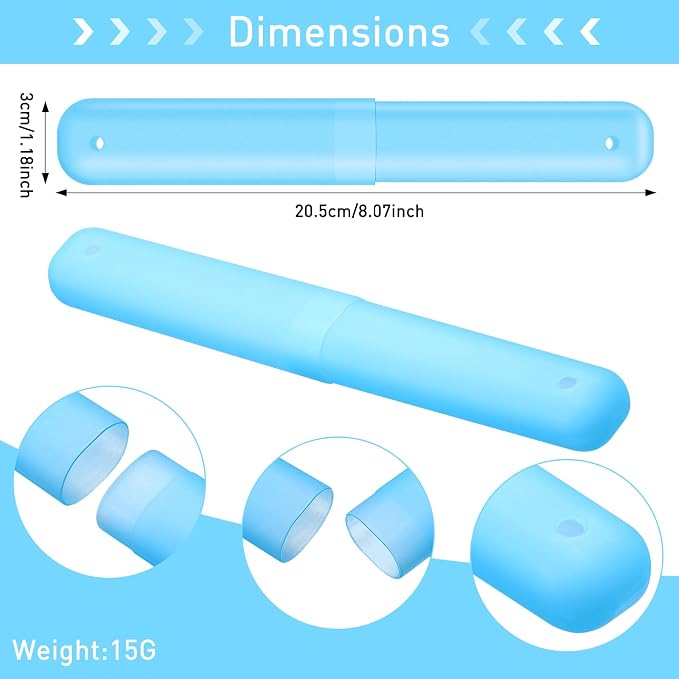60 Pieces Plastic Toothbrush Holders Portable Travel Toothbrush Case Cover Protector Case Holders for Indoor Outdoor Travel Trip Home Camping School (Colorful) - Image 3