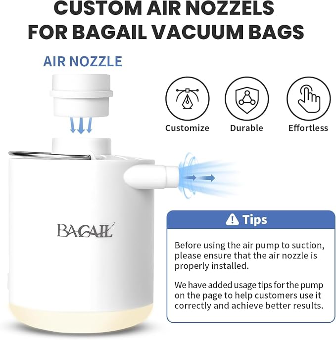 BAGAIL TPU Vacuum Bag for Travel, Reusable Compression Bag with IPX8 Waterproof Zipper, Save Space for Suitcase, Backpack and Carry on (Olive Green, ExtraLarge, With Pump) - Image 3