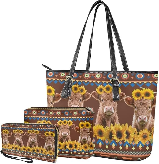 Women Purse Handbags Wallet Sets Leather Shoulder Tote Bag for Women,Top Handle Purse with Wrist Wallet Bag - Image 5