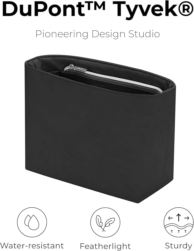 Handbag Organizer Insert for Anjou Mini Handbag,Custom Fit Inside Premium Lightweight Water Resistant Purse Insert with Zipper(Matte Black) - Image 4