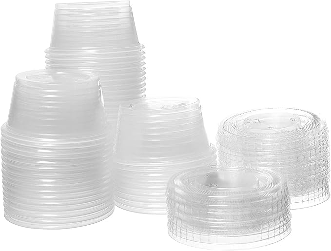 DuraHome Plastic Portion Cups with Lids 2 oz. Pack of 150 Leakproof Jello Shot Cup Mini Containers for Salad Dressing Sauce Condiment Snack Souffle and Salsa, Disposable - Image 6