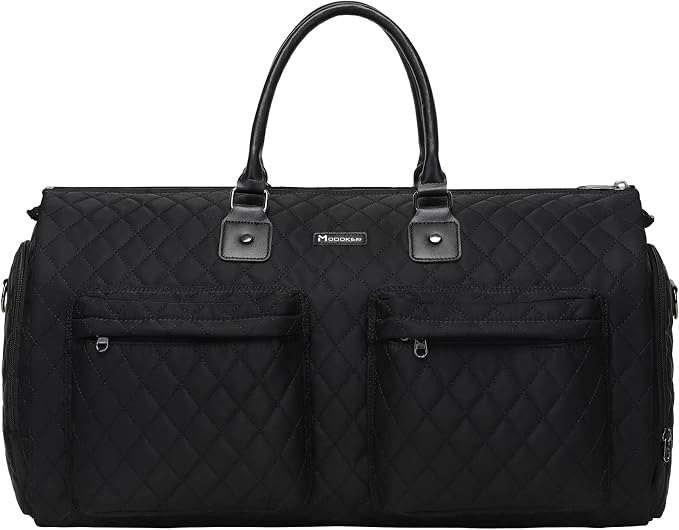 Womens Convertible Garment Bags for Travel, Modoker Waterproof Carry On Garment Bag Garment Duffel Bag - 2 in 1 Hanging Suitcase Suit Travel Luggage Bag, Black by Modoker