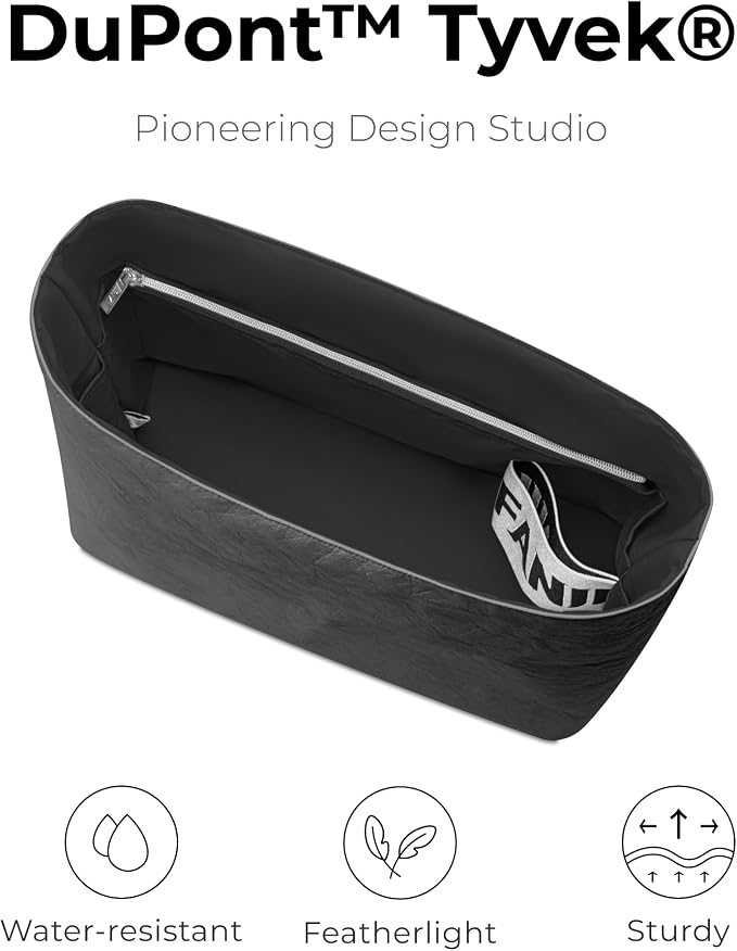 Purse Organizer Insert for Le-Pliage Energy Large Backpack Handbag,Custom Fit Inside Premium Lightweight Water Resistant Purse Insert with Zipper(Matte Black) - Image 3