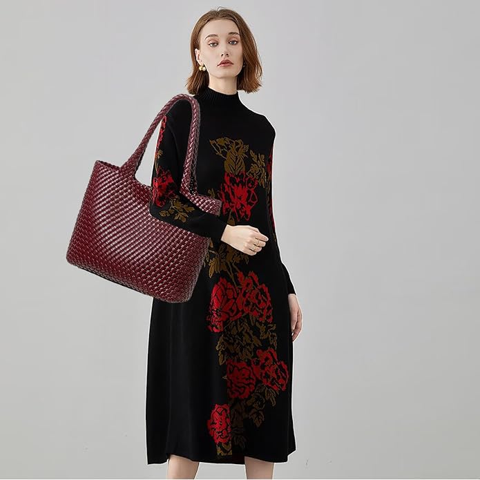 JINMANXUE Fashion Woven Bag Shopper Bag Travel Handbags and Purses Women Tote Bag Large Capacity Shoulder Bags - Image 6