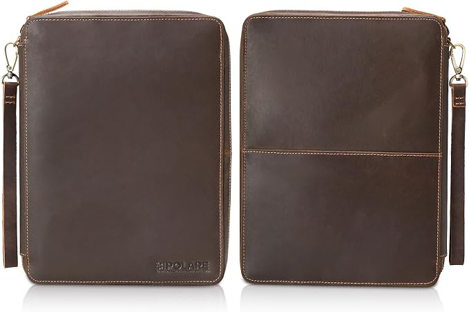 Polare Full Grain Leather Travel Cable Organizer Case Electronics Accessories Carry Bag with YKK Zippers Tech Storage Bag for Cables, Power Bank, USB, SD Card, Travel Essentials - Image 8