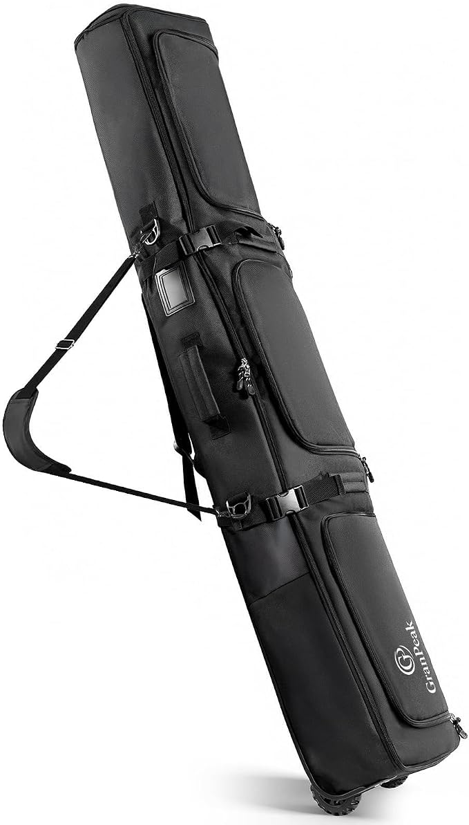 Snowboard Bag with Wheels, Extendable Ski Bags for Air Travel Length up to 175cm, 3 TPU Zippered Bags, Flexible Storage for Snowboards, Helmets, Jacket and boots, Waterproof by Unknown