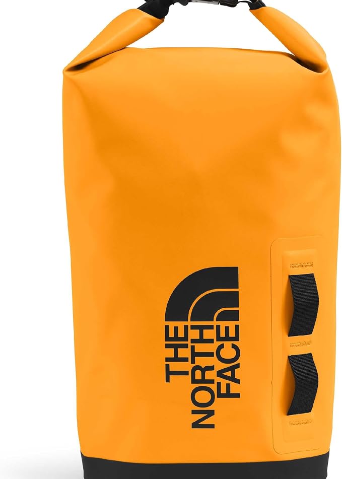 The North Face Base Camp Dry Bag - Roll-Top Waterproof Stuff Sack, Ideal for Camping Gear & Kayak Accessories, Summit Gold/TNF Black, 8 Liters | Roll-Top Waterproof Stuff Sack, Ideal for Camping Gear & Kayak Accessories by Unknown