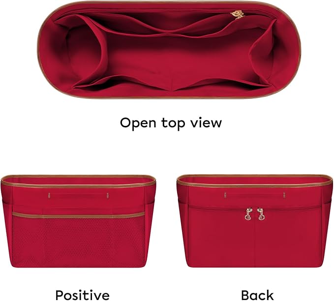 GIVLEFLY Purse Organizer Insert for Tote Bag, 13.78 Inch Satin Bag Organizer, Multi Pocket Handbag Organizer for Everyday Totes - Image 8