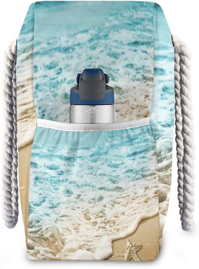 senya Large Beach Bags Totes Swim Canvas Tote Shoulder Bag Water Resistant Bags for Gym Travel Daily - Image 5