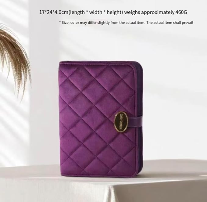 Velvet Jewelry Organizer Case Mini Travel Jewelry Bag with 3 Detachable Pages Multiple Compartments for Necklaces, Rings, Earrings, Tangle-Free, Giftable (Purple) - Image 5