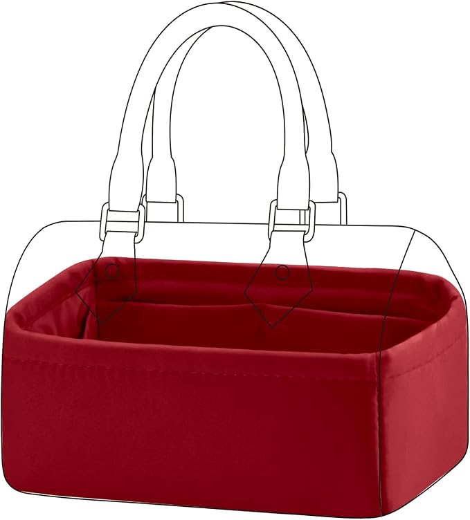 DGAZ Silk Purse Organizer Insert Fits LV Speedy 16/20/25/30/35/45 bags，Silky Smooth Bag Organizer，Luxury Handbag & Tote Shaper（Wine Red，New nano 16） by DGAZ