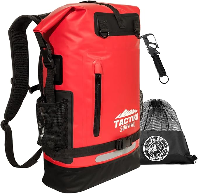 Tactiko Survival 35L Heavy-Duty 100% Waterproof Backpack | Roll Top Dry Bag by TactikoSurvival