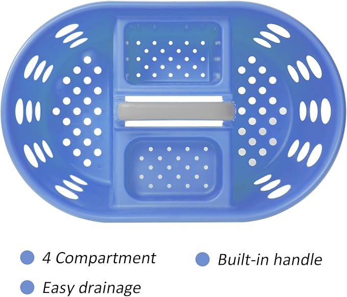 SIMPLYKLEEN Large Shower Caddy Portable 2PC - Made in USA Plastic Jumbo Size Dorm Storage Candy Tote with Handle Shower Organizer for Bathroom, Pantry, Kitchen, College Dorm, Periwinkle - Image 3