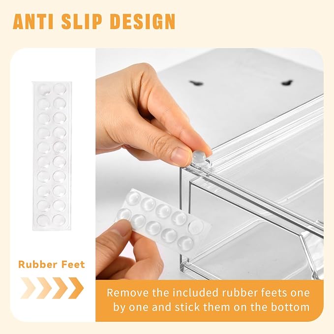 5 Pack Makeup Organizer Stackable, 12.1''L Bathroom Organizer and Storage Acrylic Undersink Drawer Organizer, Cosmetics and Beauty Supplies,Clear Plastic Storage Bins for Vanity,Pantry,Cabinet,Kitchen - Image 3