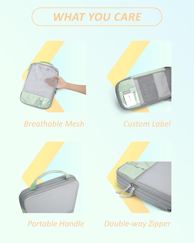 BAGSMART 6 Set /4 Set/2 Set Compression Packing Cubes for Travel, Lightweight Luggage Organizer Bags, Durable Space Saver Bags Travel Essentials - Image 5