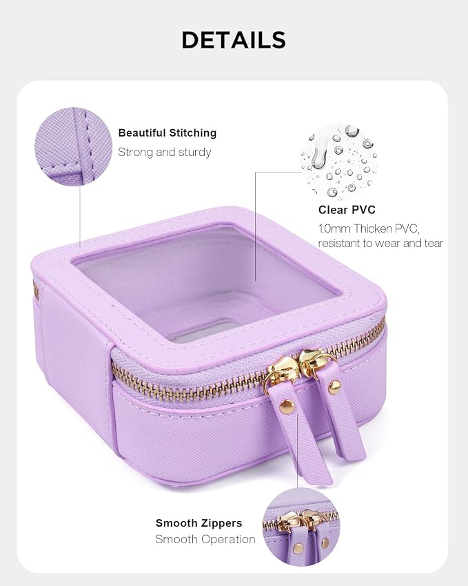 LETGO 2 Pack Clear Travel Toiletry Bag for Women,Large & Mini Waterproof PU TSA Approved Cosmetic Pouches, Portable Beach Vacation Makeup Organizer Set,See Through Skincare Sunscreen Bags for Women - Image 6