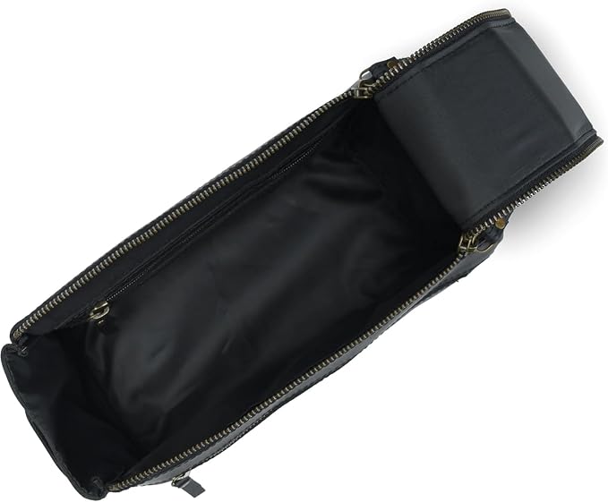 Toiletry Bag for Men Handcrafted Vintage Dopp Kit Organizer for Cosmetics Genuine Buffalo Leather, Shaving Kit with Waterproof Lining (Small, 10 * 5 * 4 Inches, Black) - Image 6