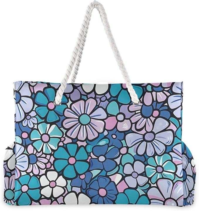 senya Large Beach Bags Totes Swim Canvas Tote Shoulder Bag Water Resistant Bags for Gym Travel Daily - Image 4