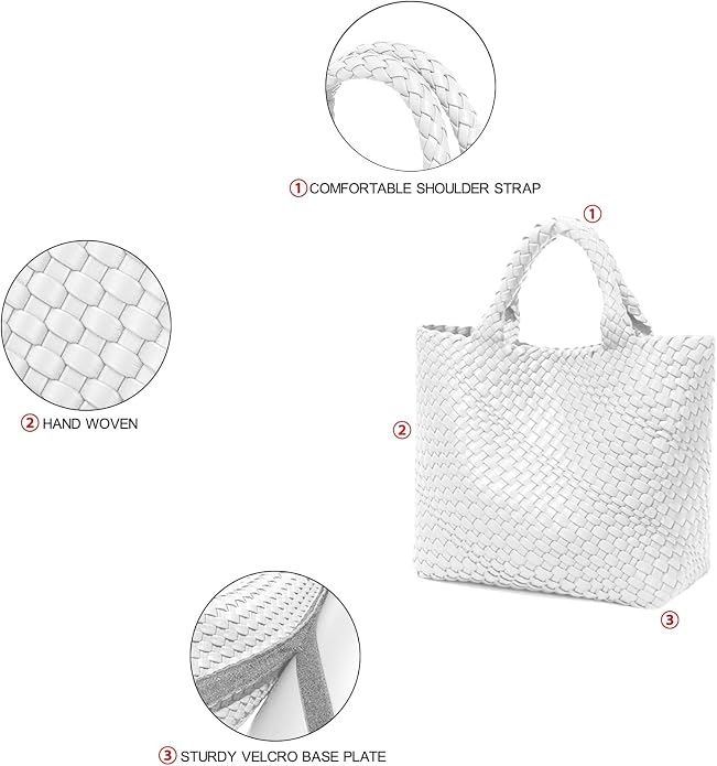 JINMANXUE Fashion Woven Bag Shopper Bag Travel Handbags and Purses Women Tote Bag Large Capacity Shoulder Bags - Image 6