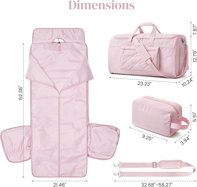 S-ZONE Garment Duffle Bags for Travel Carry on Convertible 2 in 1 Suit Bags Hanging Suitcase with Toiletry Bag 50L - Image 7