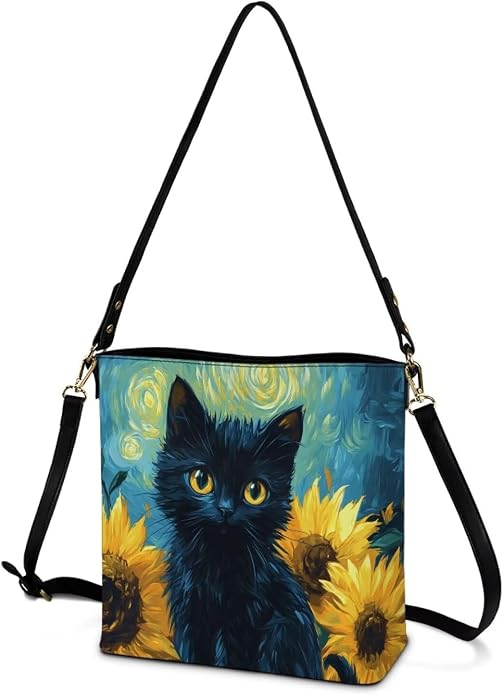 HUGS IDEA Boho Bags for Women Leather Handbag Shoulder Bucket Crossbody Purse - Image 5