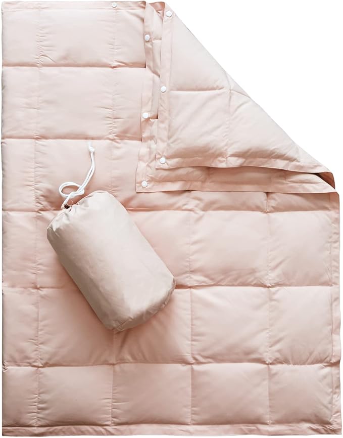 zzlamb Puffy Down Camping Blanket Water-Repellent, Down Throw Travel Blanket Portable for Outdoor, Light Warm Quilt for Couch Plane Car Theater Stadium Picnic RV Backpacking Hammock by zzlamb