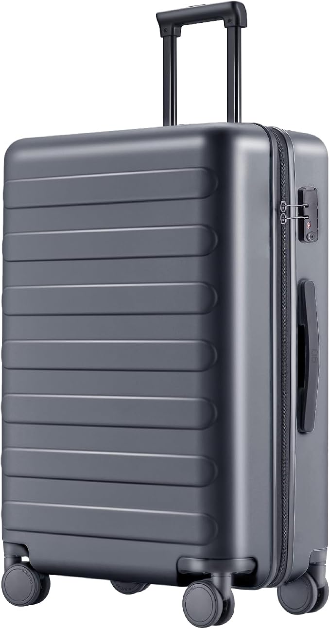 NINETYGO Medium Checked Luggage 24 Inch, Checking In Luggage with Smooth Spinner Wheels, Lightweight, Hard Shell PC Suitcase, Lightweight Travel Luggage, TSA Approved (Grey, Rhine Basic) by NINETYGO