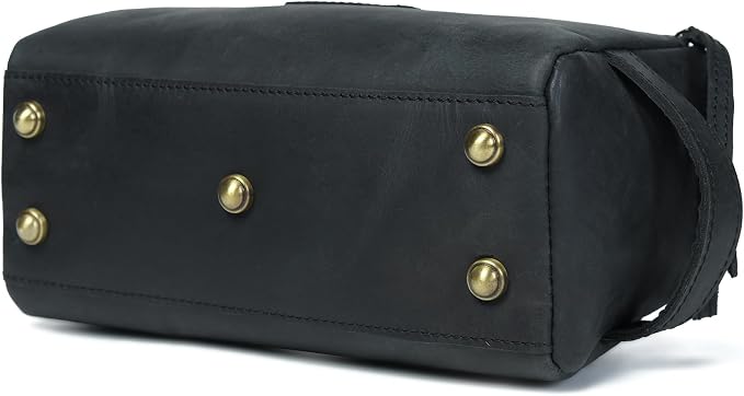 Toiletry Bag for Men Handcrafted Vintage Dopp Kit Organizer for Cosmetics Genuine Buffalo Leather, Shaving Kit with Waterproof Lining (Small, 10 * 5 * 4 Inches, Black) - Image 8