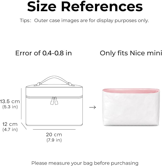 Lightweight Purse Organizer Compatible with LV Nice Mini | Handcrafted DuPont™ Tyvek®, Rose Sakura Purse handbaOrganizer Insert, Precision 1:1 Custom Fit for Work, Travel & Daily Carry - Image 2