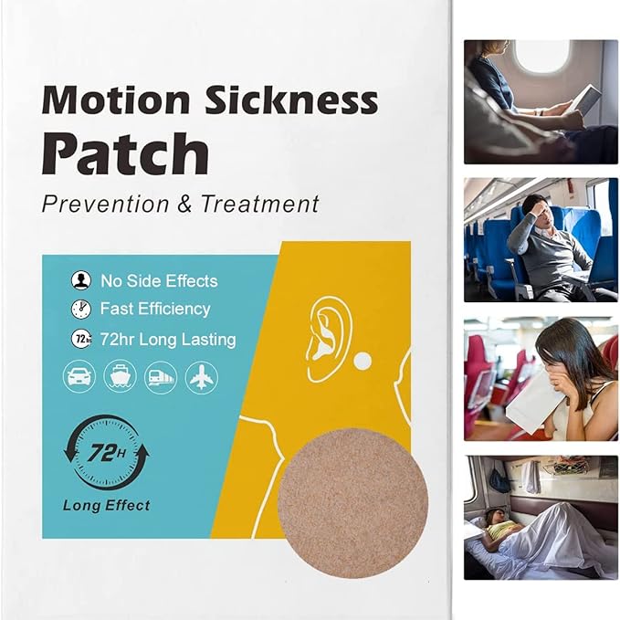 (2026 New) Motion Sickness Patches Non-Drowsy, 100% Natural Motion Sickness Patch(Efficient– Lasts 72 Hours)-for Car,Airplane,Ship(Fast High Altitude Relief Patch) -for Adults and Kids(40 Count)