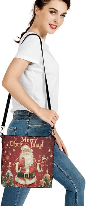 HUGS IDEA Boho Bags for Women Leather Handbag Shoulder Bucket Crossbody Purse - Image 5