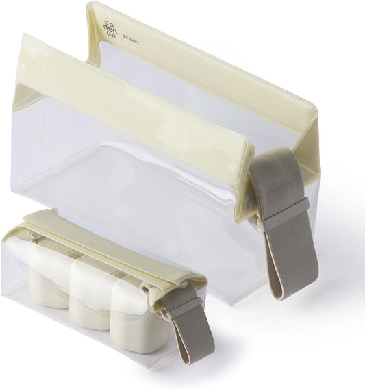 Cadence Parcel - Clear Travel Kit with Zipperless Magnetic Closure - Pebble, Small - Durable, Leak-Resistant and TSA Approved Toiletry Bag - Modular Organization - Recycled TPU (.5 Qt) by KeepYourCadence