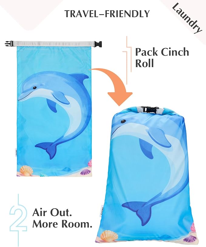 Gonex Compression Packing Cubes, 6pcs Expandable Storage Travel Luggage Bags Organizers with Shoe Bag Laundry Bag, Travel Cubes for Suitcase Carry On (Animals) - Image 3