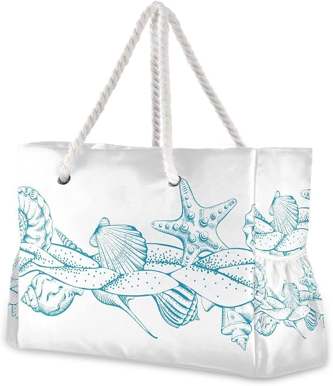senya Large Beach Shoulder Bags Canvas Tote Water Resistant for Gym Travel Daily by senya