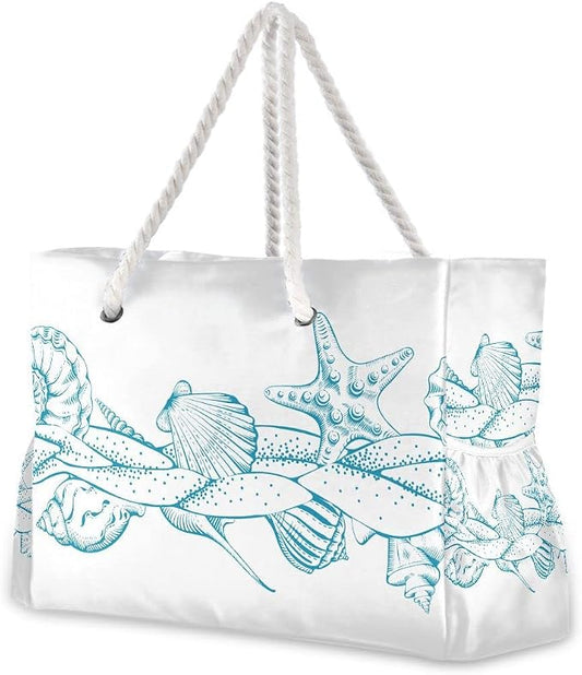 senya Large Beach Shoulder Bags Canvas Tote Water Resistant for Gym Travel Daily by senya