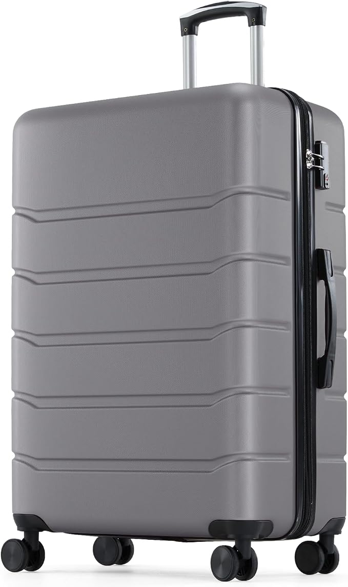OLIXIS 28 Inch Luggage, Hardside Checked Suitcase with Spinner Wheels, Lightweight ABS Hard Shell Travel Luggage, TSA Approved Lock, Expandable Large Suitcase for Business & Travel–Deep Grey by OLIXIS