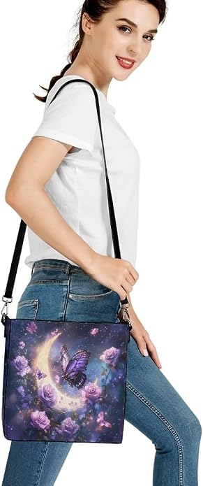 HUGS IDEA Boho Bags for Women Leather Handbag Shoulder Bucket Crossbody Purse - Image 4